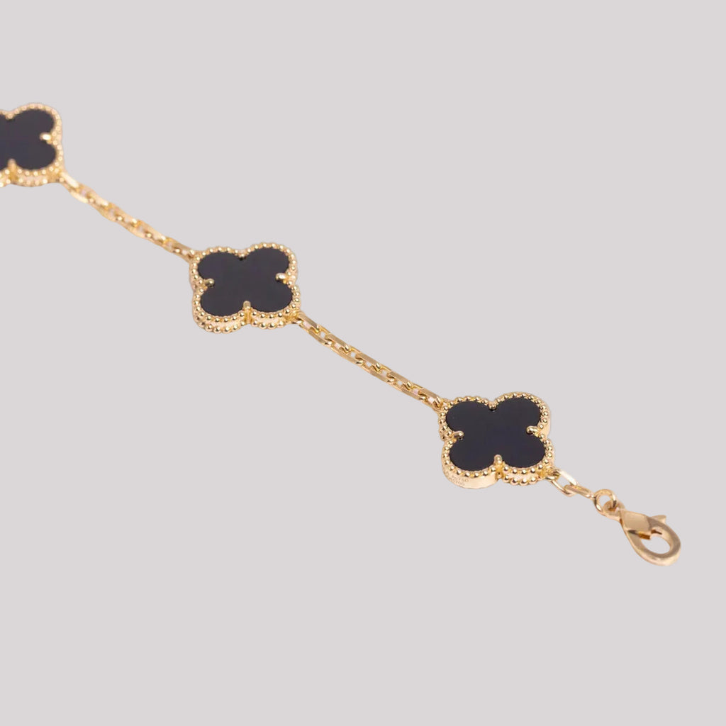 Onyx Clover Bracelet