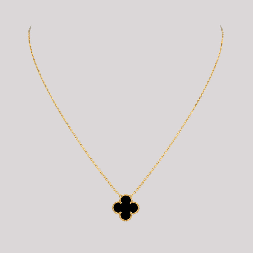 Onyx Clover Necklace