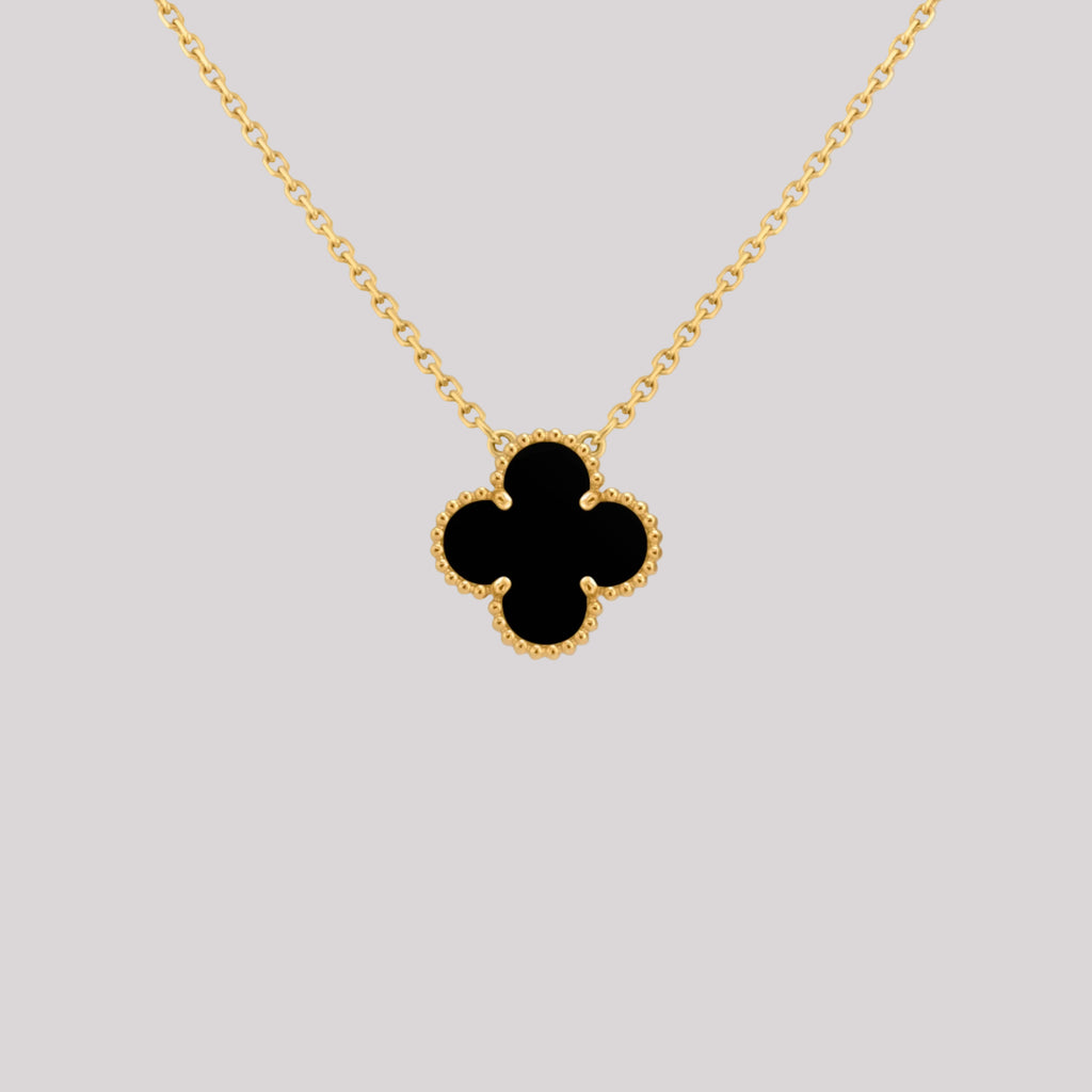 Onyx Clover Necklace