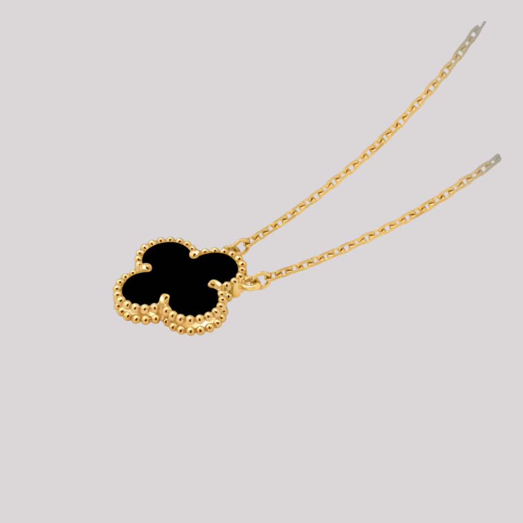 Onyx Clover Necklace