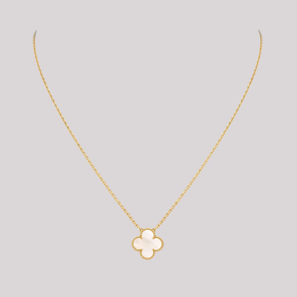 Mother Of Pearl Clover Necklace