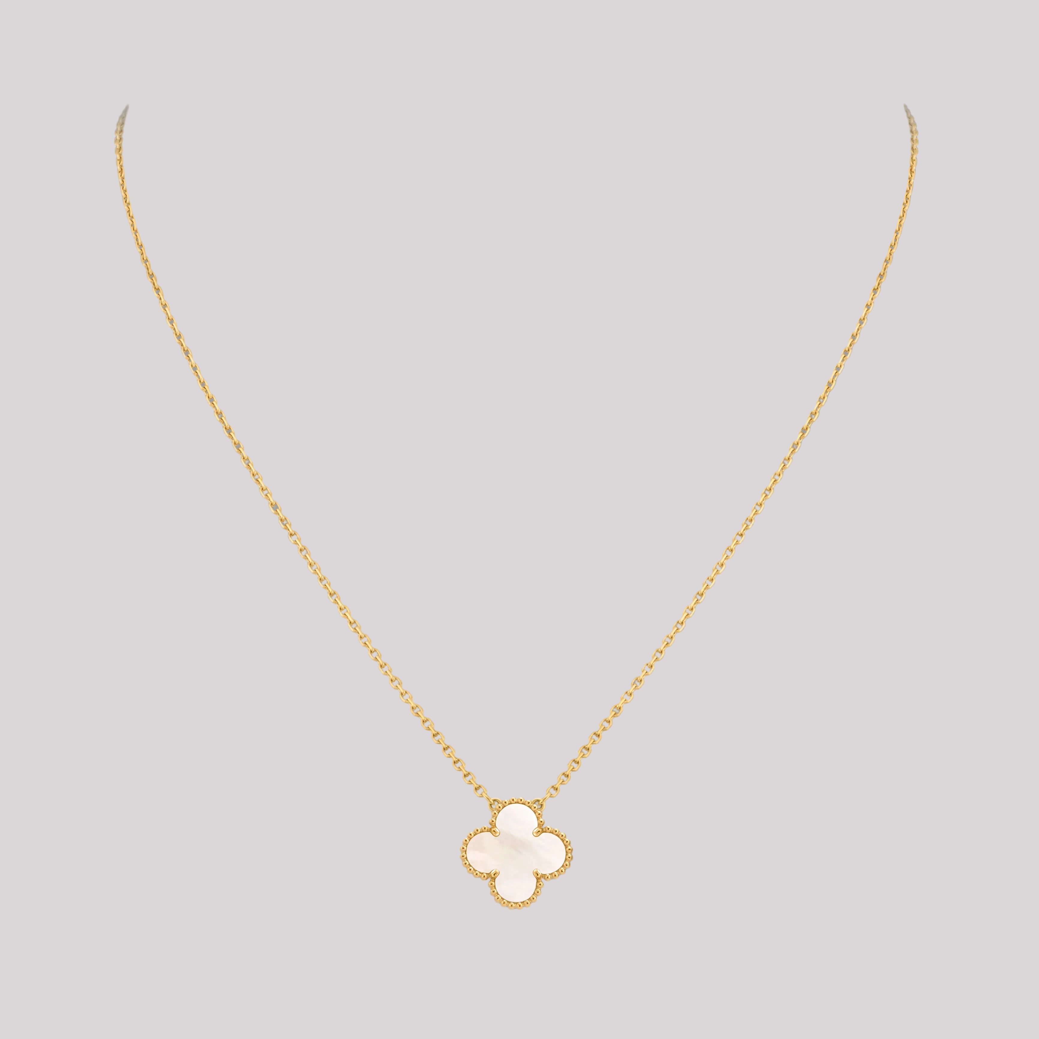 Mother Of Pearl Clover Necklace