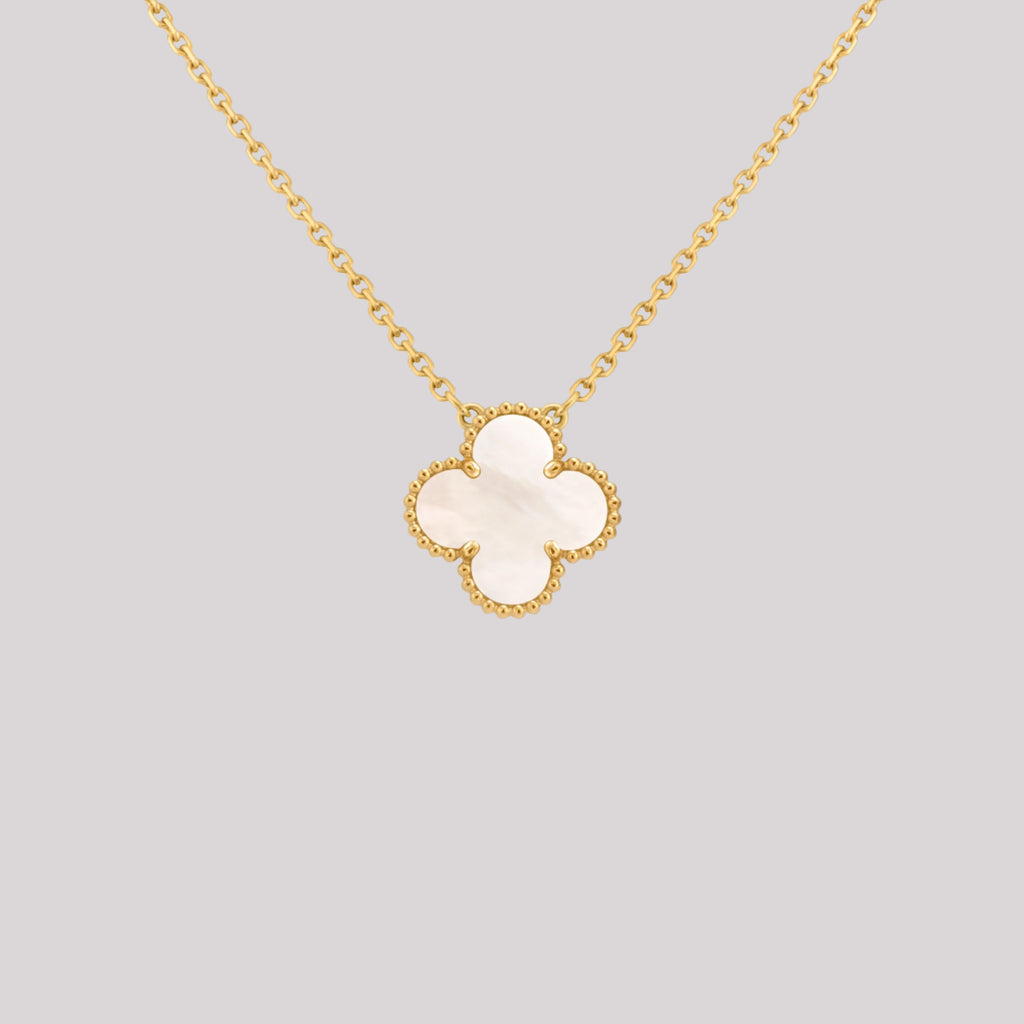Mother Of Pearl Clover Necklace