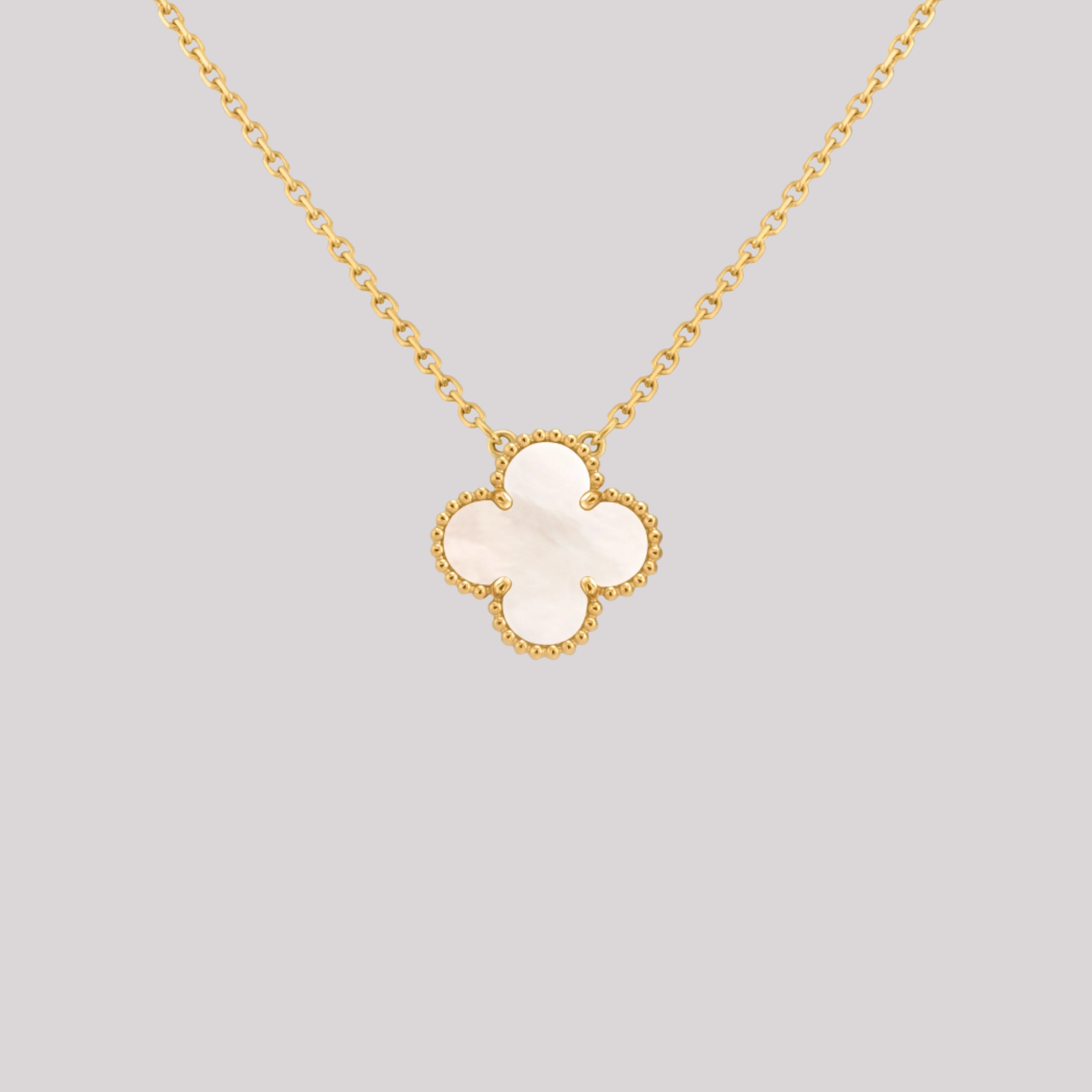 Mother Of Pearl Clover Necklace