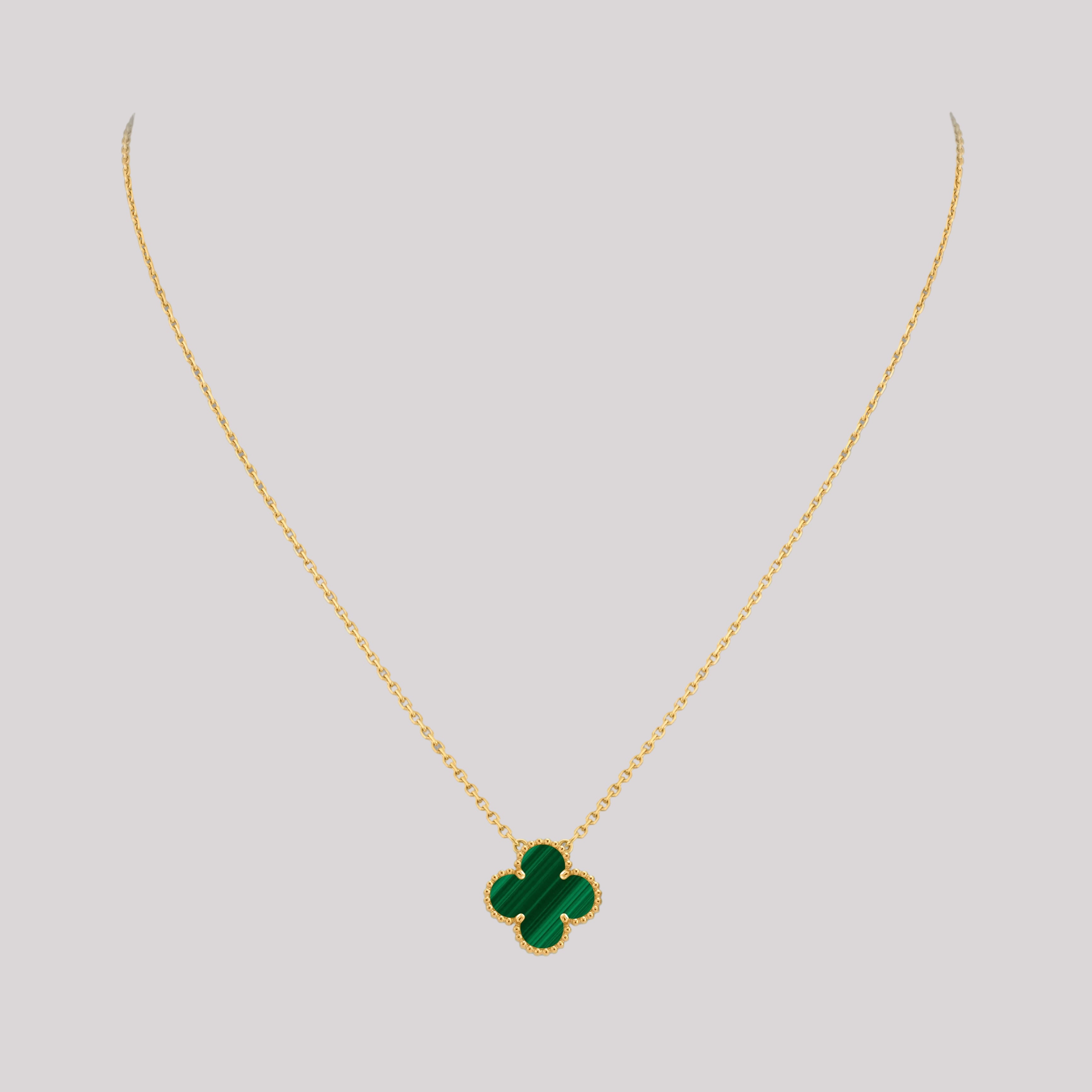 Malachite Clover Necklace