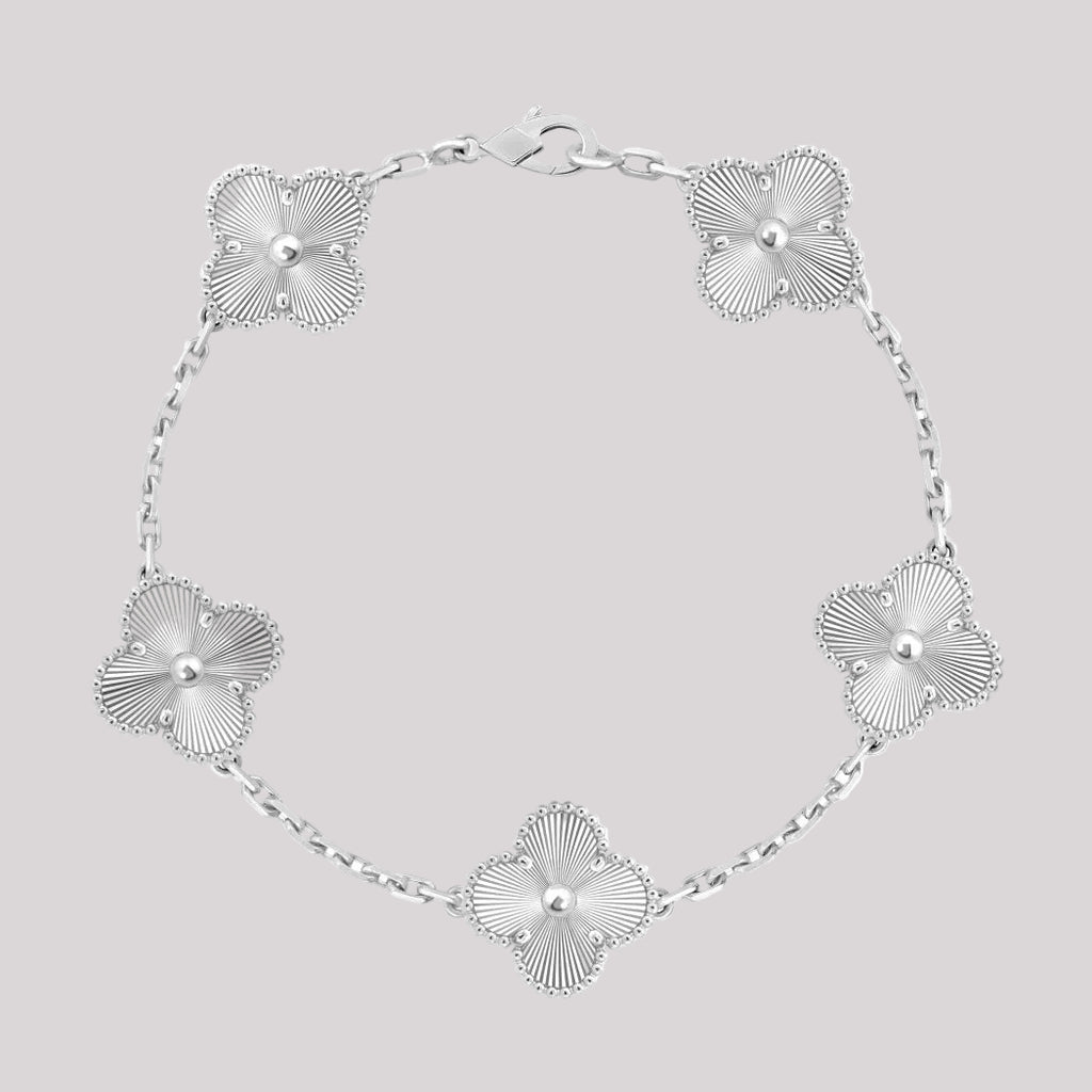 White Gold Clover Bracelet