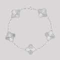 White Gold Clover Bracelet