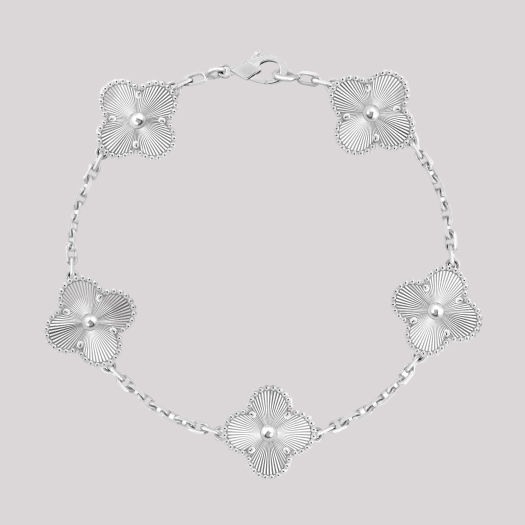 White Gold Clover Bracelet